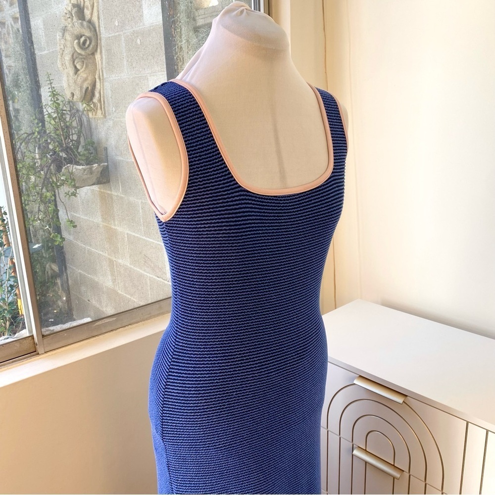 NEW nlt LA Rib Textured Tank Maxi Dress in Blue and Black, Size M - Picture 6 of 8